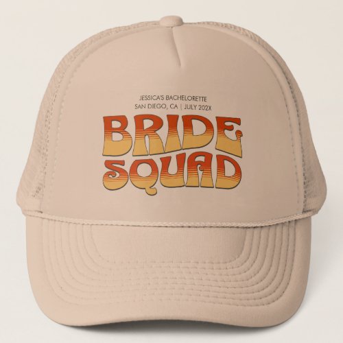 Vintage Bachelorette Party Bride Squad Bridesmaid Trucker Hat