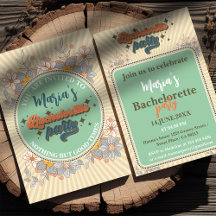 Vintage bachelorette party custom invitation