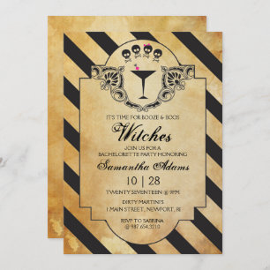 Vintage Bachelorette Party Halloween Invitation