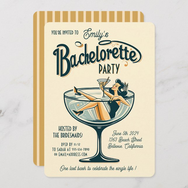 Vintage Bachelorette Vintage Bach Party Invitation (Creator Uploaded)