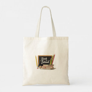 Vintage "Back to School" Chalkboard & Books Tote Bag