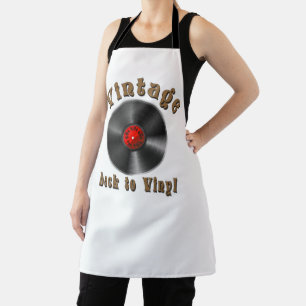 Vintage Back to Vinyl Record Art Apron
