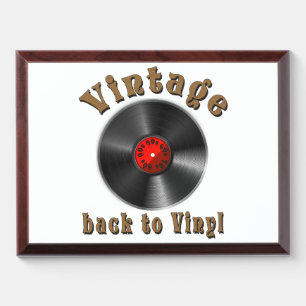 Vintage Back to Vinyl Record Art Award Plaque