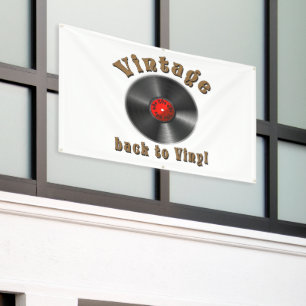 Vintage Back to Vinyl Record Art Banner
