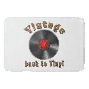 Vintage Back to Vinyl Record Art Bath Mat
