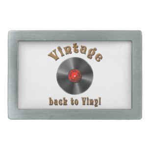 Vintage Back to Vinyl Record Art Belt Buckle