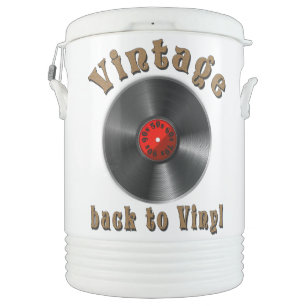 Vintage Back to Vinyl Record Art Beverage Cooler