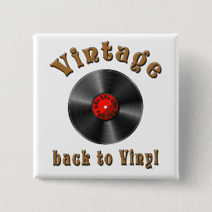 Vintage Back to Vinyl Record Art Button