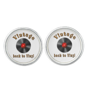 Vintage Back to Vinyl Record Art Cufflinks
