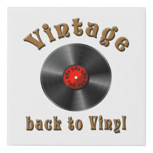 Vintage Back to Vinyl Record Art Faux Canvas Print