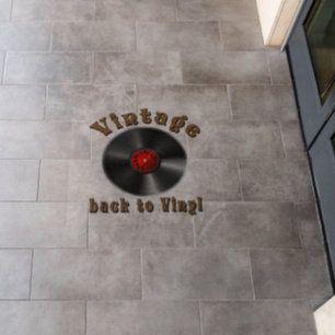 Vintage Back to Vinyl Record Art Floor Decals