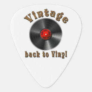 Vintage Back to Vinyl Record Art Guitar Pick