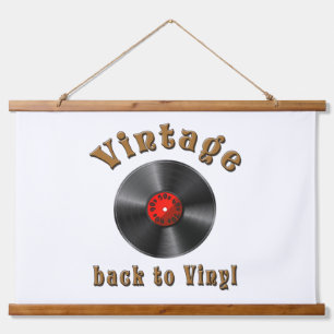 Vintage Back to Vinyl Record Art Hanging Tapestry
