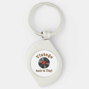 Vintage Back to Vinyl Record Art Keychain