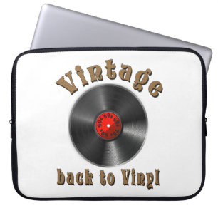 Vintage Back to Vinyl Record Art Laptop Sleeve