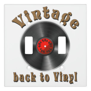 Vintage Back to Vinyl Record Art Light Switch Cover