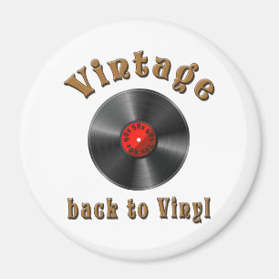 Vintage Back to Vinyl Record Art Magnet