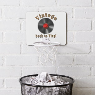 Vintage Back to Vinyl Record Art Mini Basketball Hoop