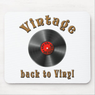 Vintage Back to Vinyl Record Art Mouse Pad