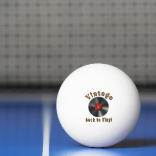 Vintage Back to Vinyl Record Art Ping Pong Ball