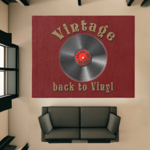 Vintage Back to Vinyl Record Art Rug