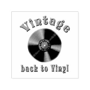 Vintage Back to Vinyl Record Art Self-inking Stamp