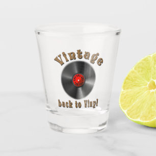Vintage Back to Vinyl Record Art Shot Glass