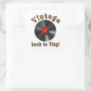 Vintage Back to Vinyl Record Art Square Sticker