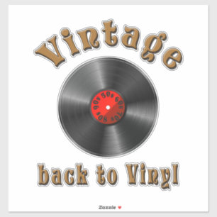 Vintage Back to Vinyl Record Art Sticker