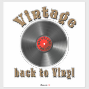 Vintage Back to Vinyl Record Art Sticker