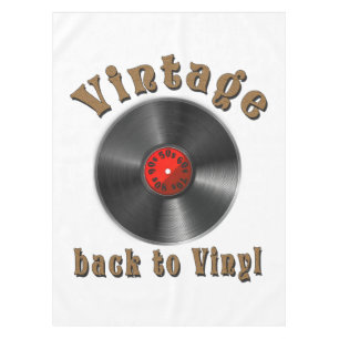 Vintage Back to Vinyl Record Art Tablecloth
