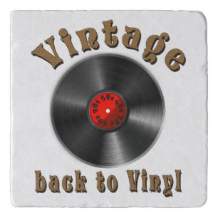 Vintage Back to Vinyl Record Art Trivet