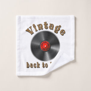Vintage Back to Vinyl Record Art Wash Cloth