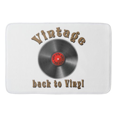 Vintage _ Back to Vinyl the record is back Bath Mat