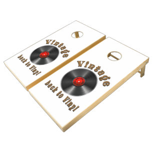 Vintage - Back to Vinyl, the record is back Cornhole Set