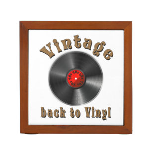 Vintage - Back to Vinyl, the record is back Desk Organizer