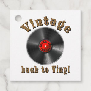 Vintage - Back to Vinyl, the record is back Favor Tags