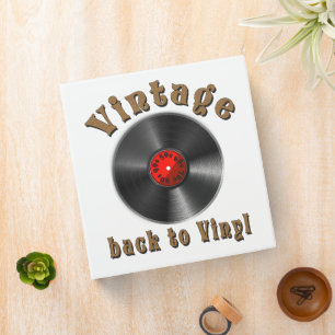 Vintage - Back to Vinyl, the record is back, Oldie 3 Ring Binder