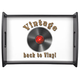 Vintage - Back to Vinyl, the record is back Serving Tray
