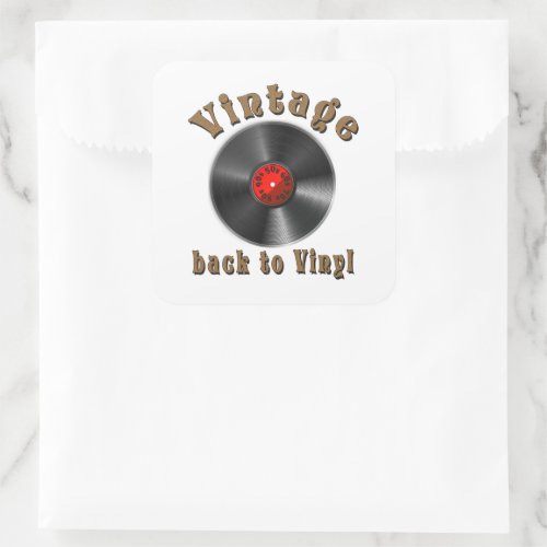 Vintage _ Back to Vinyl the record is back Square Sticker