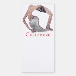 Vintage Backbend Yoga Pose Thunder_Cove Magnetic Notepad