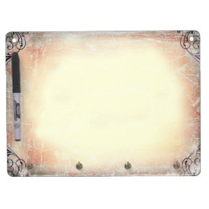 Vintage background decoration dry erase board with keychain holder