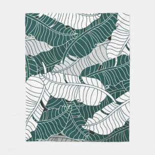 vintage background leaves pattern design illustrat fleece blanket