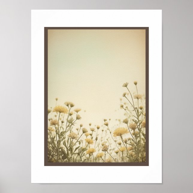 Vintage background little flowers Poster Wall Art (Front)