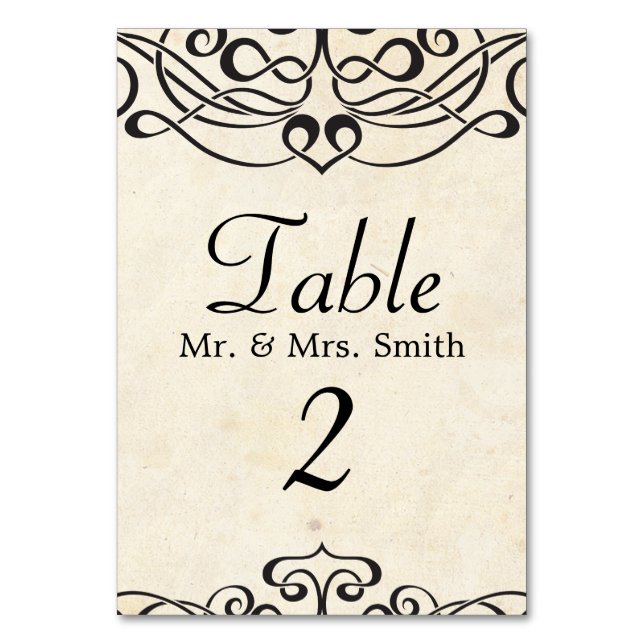 Vintage Background with Celtic Pattern Table Number (Front)
