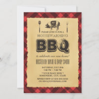 Vintage Backyard BBQ Housewarming Party Invitation