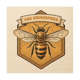 Vintage Backyard Beekeeper Honey Bee Heritage Club Wood Wall Art