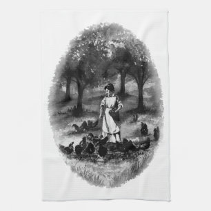 Vintage Backyard Chicken Farmer Kitchen Towel