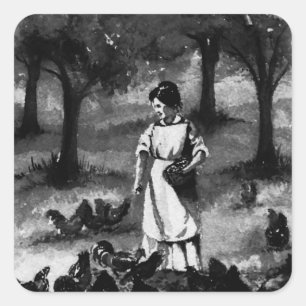 Vintage Backyard Chicken Farmer Square Sticker