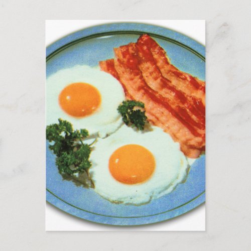 Vintage Bacon and Eggs Postcard